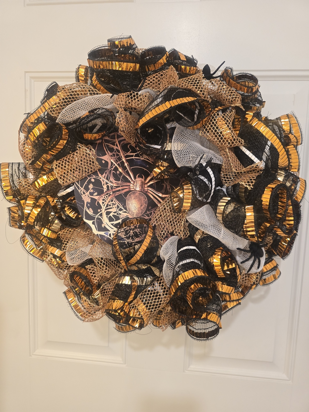 W047 - Small Spider Halloween Wreath Handnade